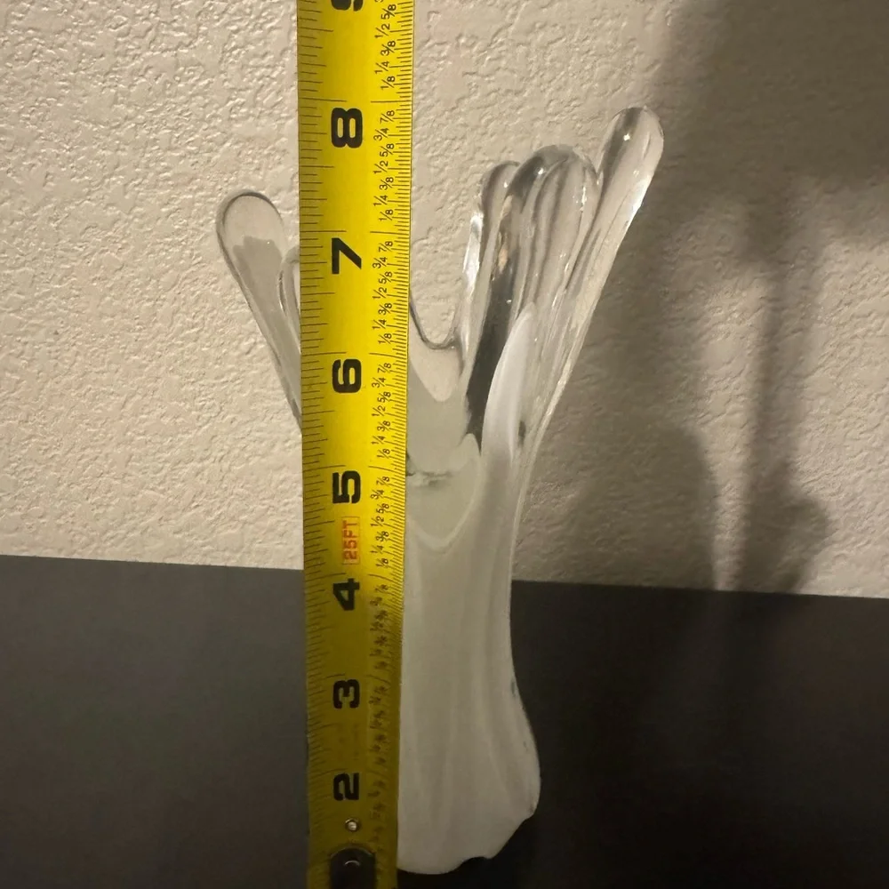 Vintage 6 Finger White Glass Vase